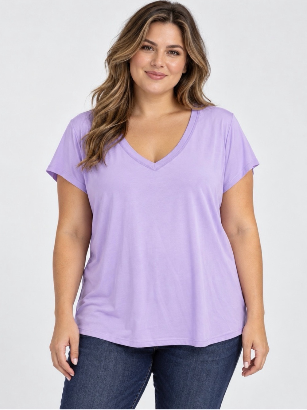 Xersion Lavender V-Neck Short Sleeve Tee